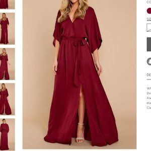 Red Dress Boutique Can't Look Away Burgundy Maxi Dress - Small - NWT